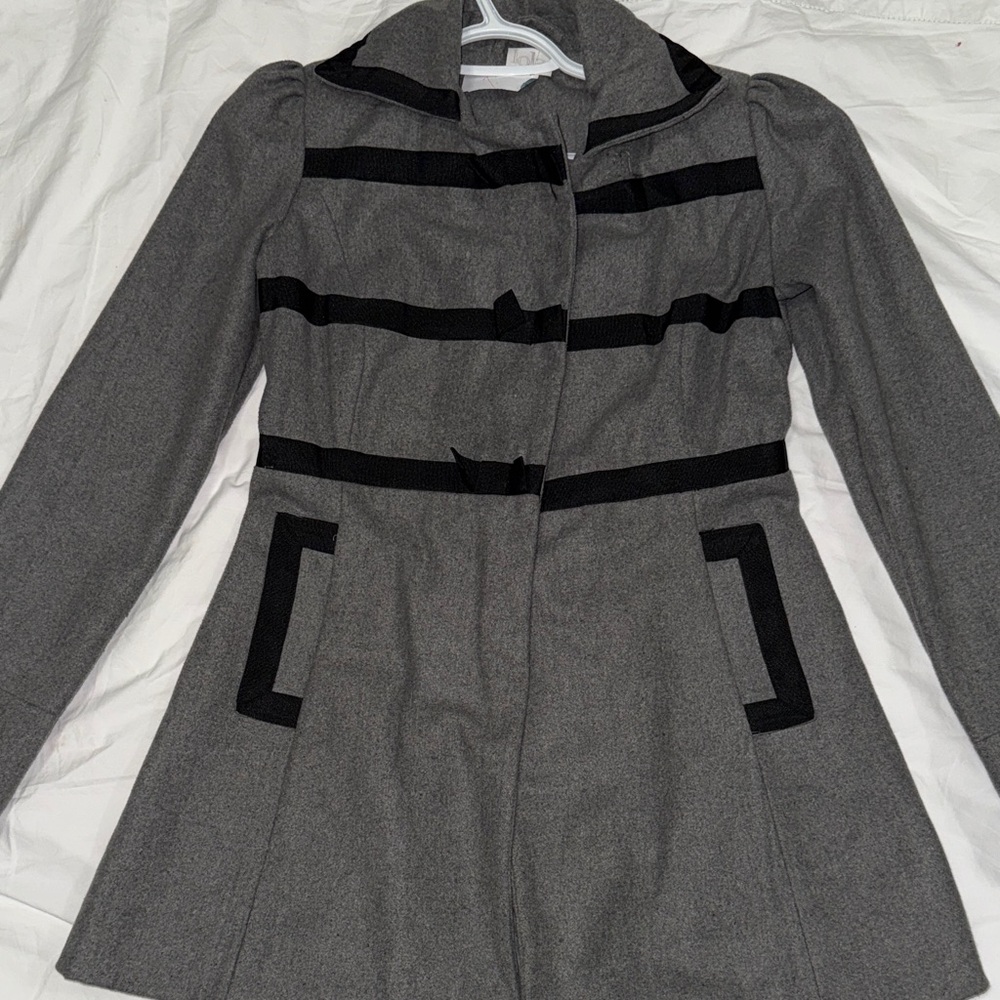 Lola Charcoal Trench Coat with Ebony Accents